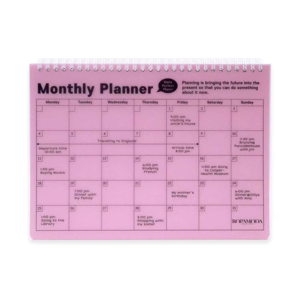 สมุดแพลนเนอร์ แบบตั้งโต๊ะ ROPAMODA รุ่น MONTH DESK PLANNER 85025 ขนาด 23.7 X 23.1 ซม. สีชมพู